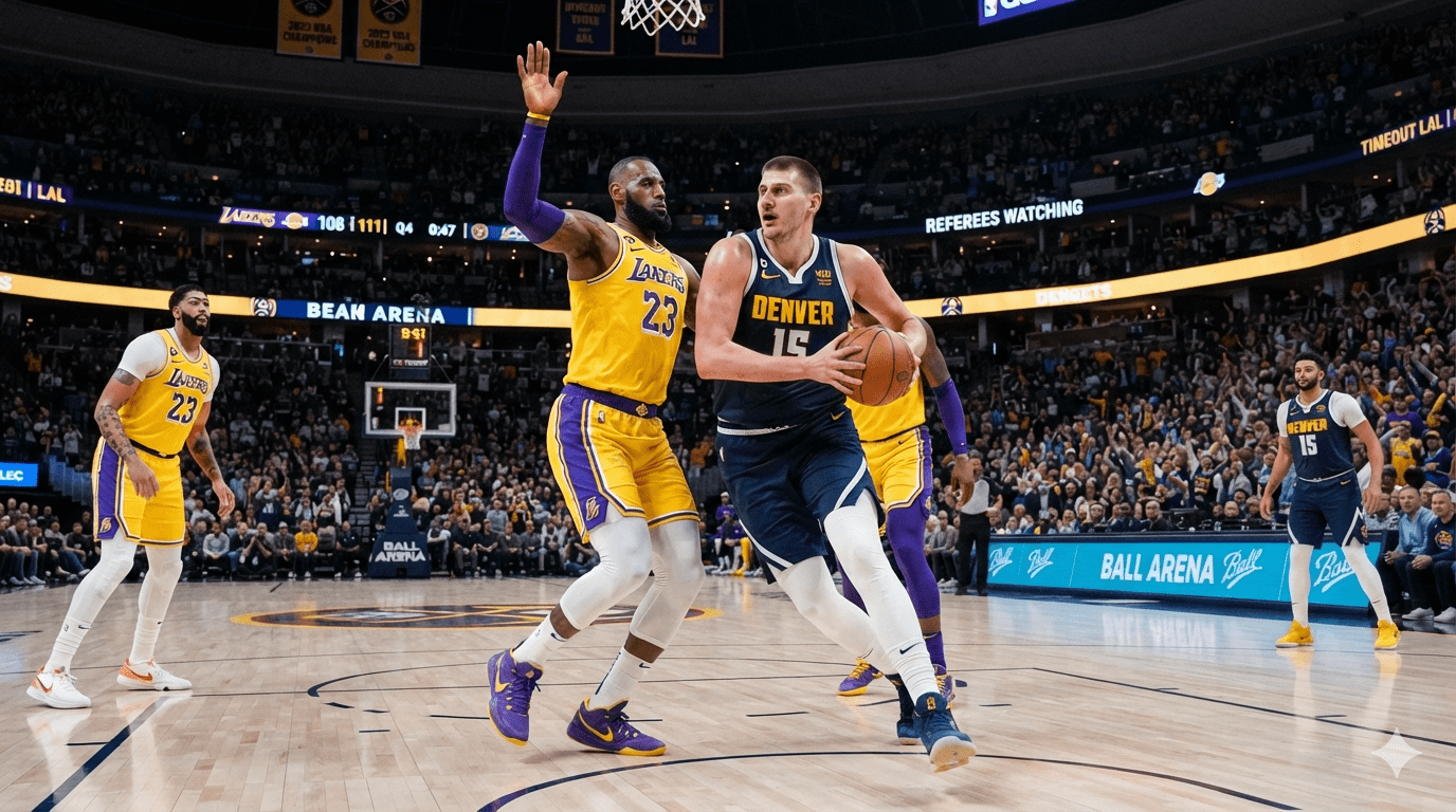 denver nuggets vs lakers match player stats