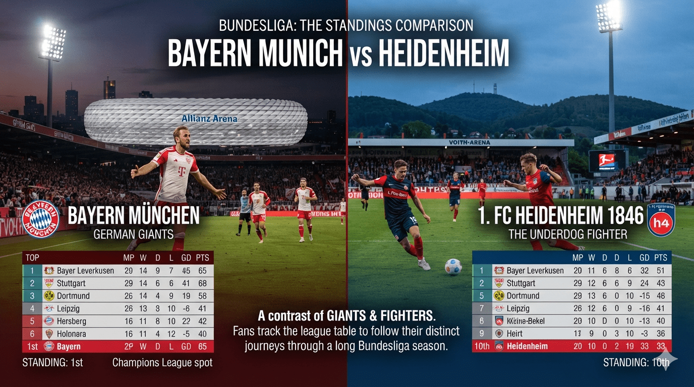 bayern munich vs heidenheim standings